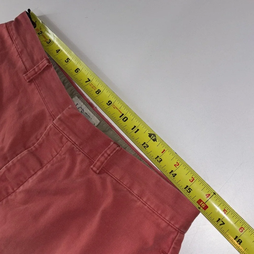 J Crew Chino Shorts Mens 34 Fits 32 Salmon Pink Button Fly Cotton Preppy